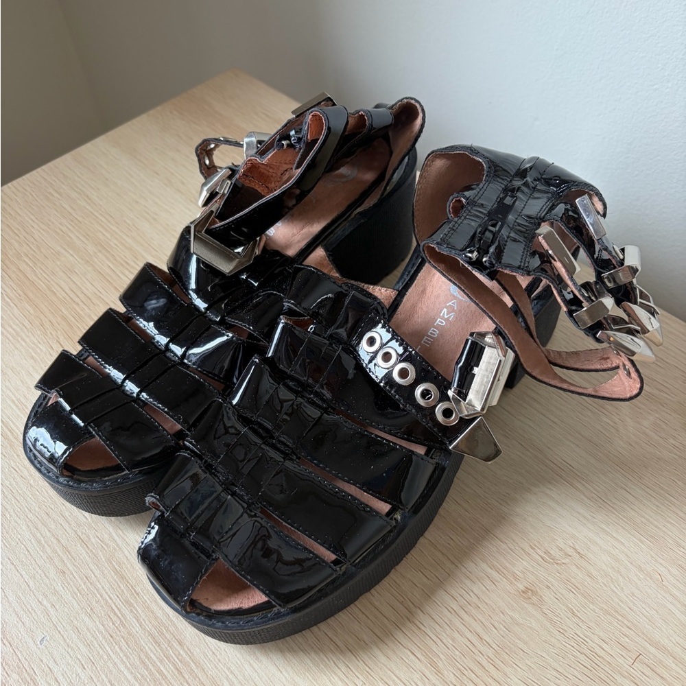 Jeffrey Campbell Chunky Fisherman Strappy Buckle Sandals 8